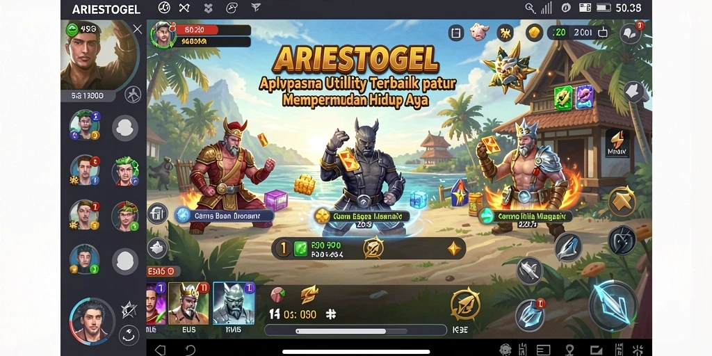 Tampilan utama ARIESTOGEL dengan fitur Utility yang lengkap.