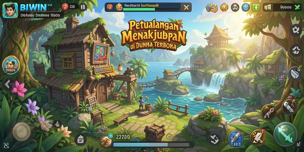Screenshot utama BIWIN menampilkan pemain menjelajahi dunia terbuka yang menakjubkan.