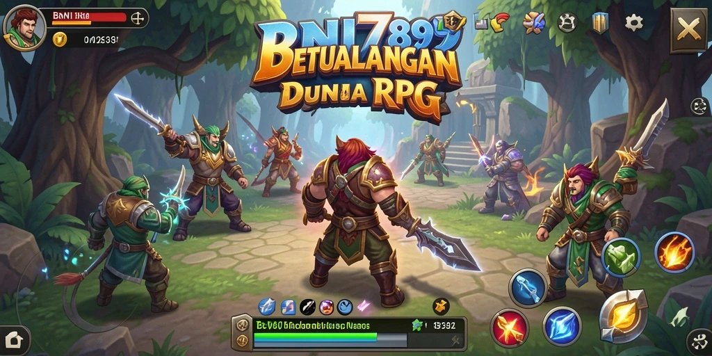 Tampilan gameplay BNI789 menampilkan pertempuran epik dan eksplorasi dunia yang luas.