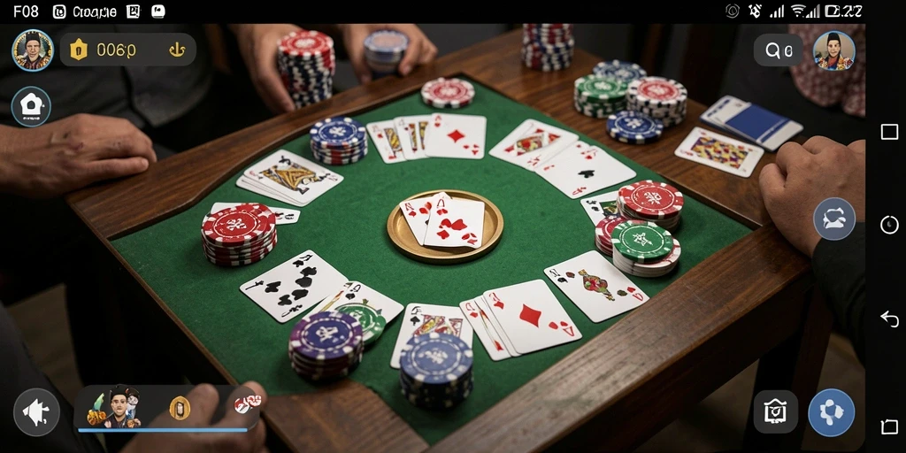 Gameplay F08 menampilkan aksi permainan Gaple yang seru dan interaktif.