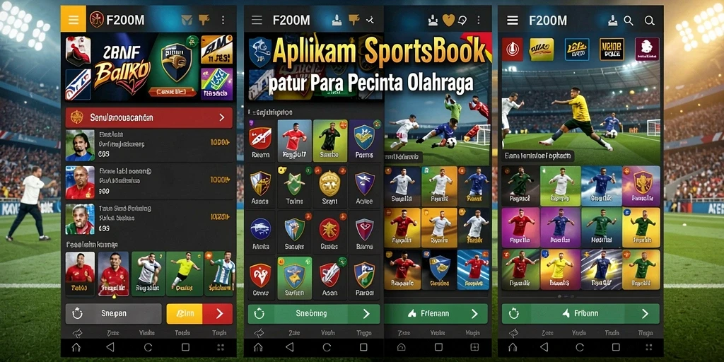 Tampilan gameplay menarik dari F200M yang menunjukan pengalaman Sportsbook.
