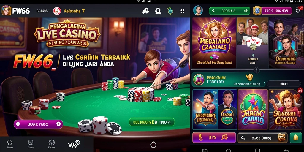 Gameplay seru Live Casino di FW66 dengan dealer langsung.