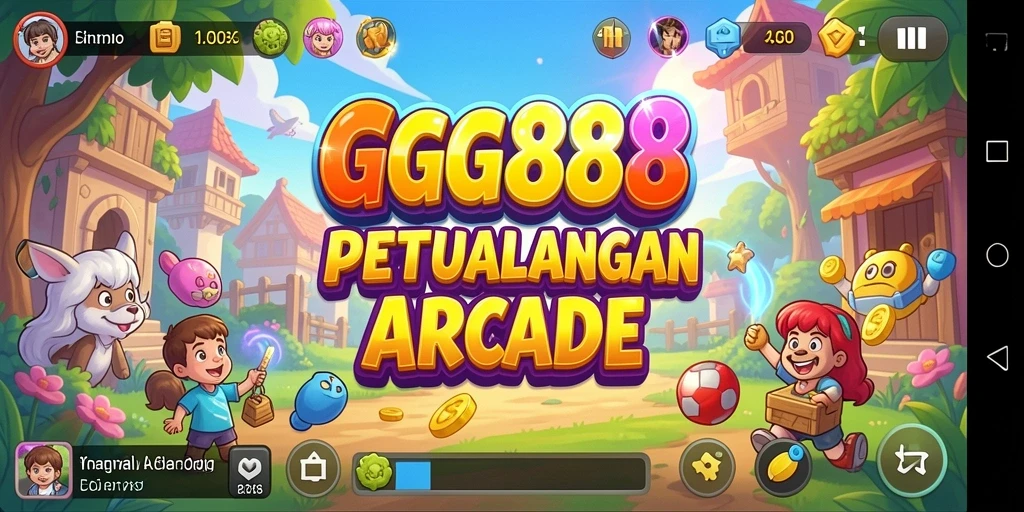 Skrinsyut GGG888 menampilkan aksi gameplay arcade yang mendebarkan.