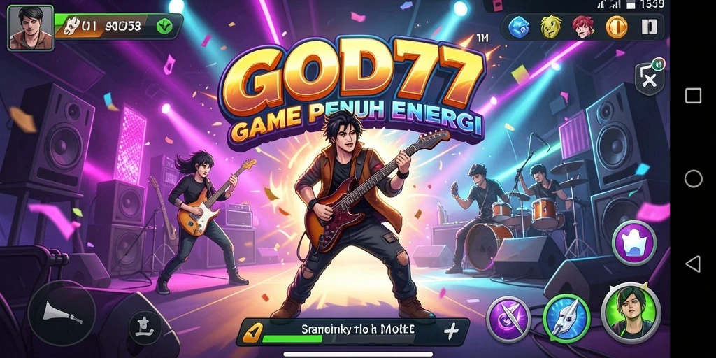 Tampilan gameplay GOD77 dengan interaksi musik yang seru.