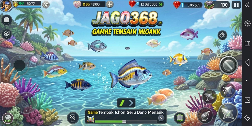 Screenshot gameplay JAGO368 menampilkan aksi menembak ikan yang mendebarkan.