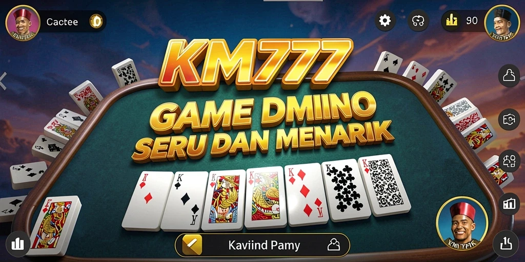 Tampilan gameplay Domino yang seru dan interaktif di KM777.