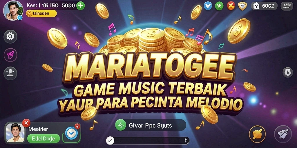 Tampilan gameplay MARIATOGEL dengan antarmuka musik yang dinamis.
