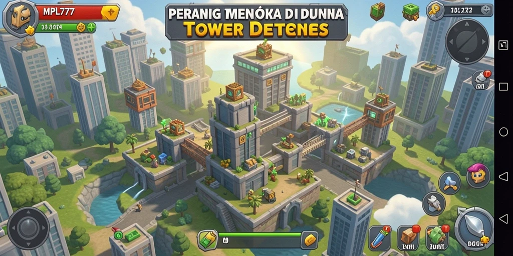 Gameplay menegangkan dalam MPL777 menunjukkan strategi menara bertahan.
