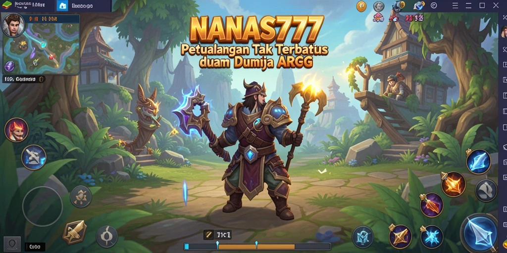 Menampilkan aksi seru karakter dalam permainan ARPG NANAS777.