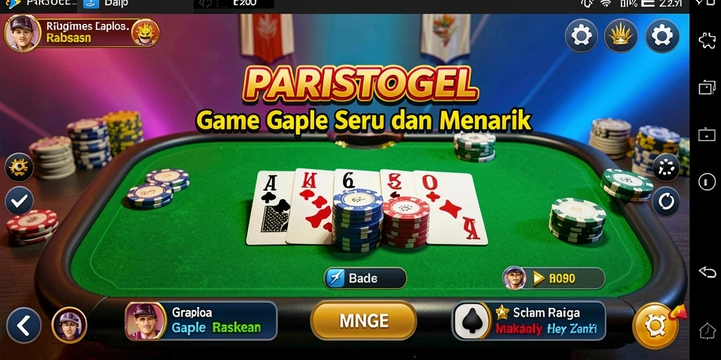 Tampilan seru dan interaksi gameplay Gaple di PARISTOGEL.