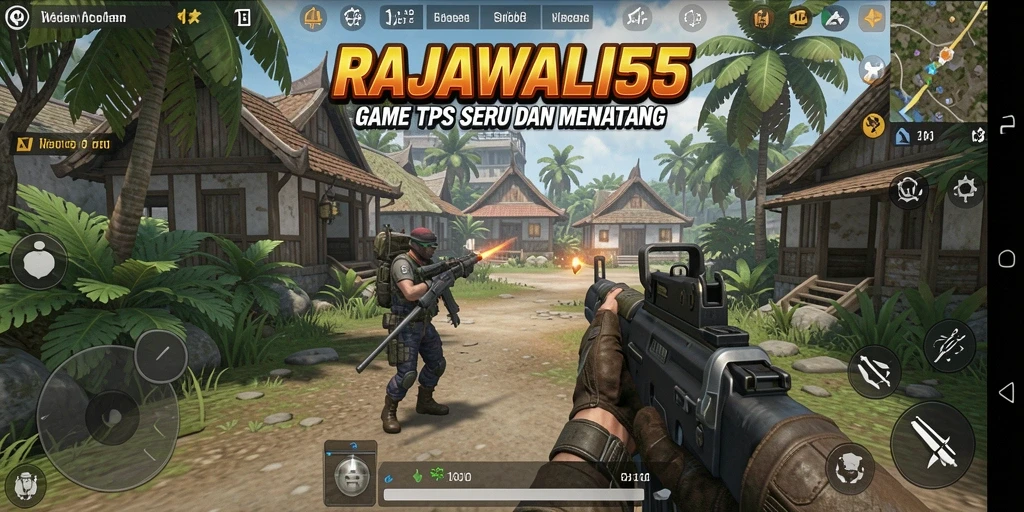 Tangkapan layar gameplay RAJAWALI55 yang seru dan mendebarkan dalam TPS.