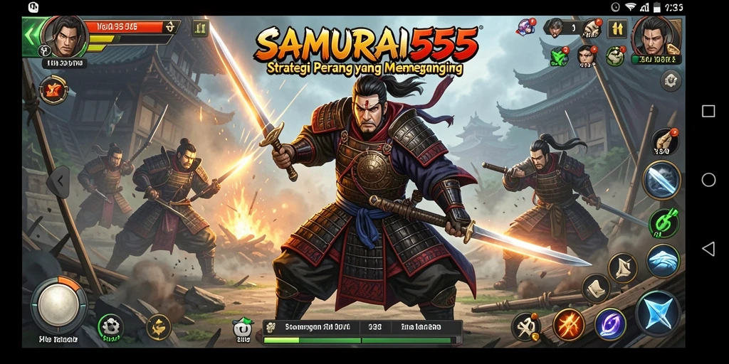 Tampilan gameplay SAMURAI555 yang mendebarkan di medan perang.