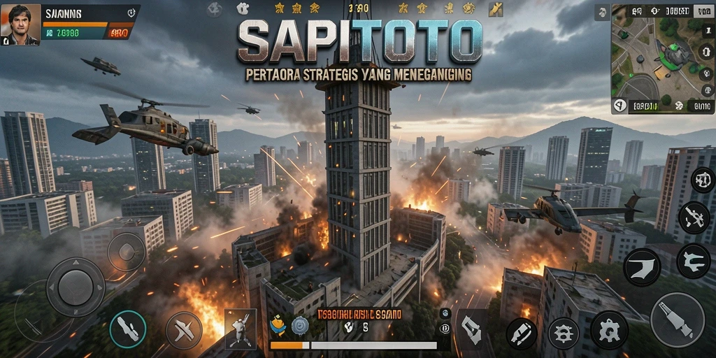 Screenshot utama SAPITOTO menampilkan aksi menegangkan dari permainan Tower Defense.