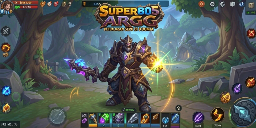 Screenshot gameplay SUPER805 menunjukkan karakter dalam pertempuran seru.