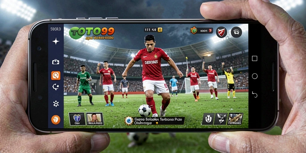 Tampilan gameplay TOTO99 dengan aksi sepak bola yang mendebarkan.