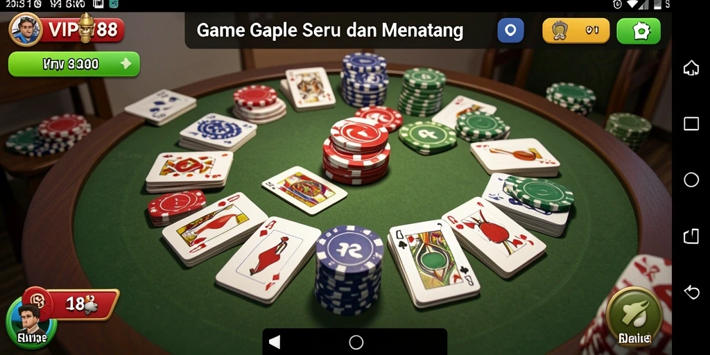 Tampilan gameplay seru Gaple dalam VIP188 dengan fitur interaktif.